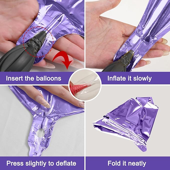 12Pcs Light Purple Round Foil Balloons, 22" 15" 10" 4D Helium Sphere Mylar Balloon, Metallic Purple Foil Balloon for Birthday Graduation Wedding Anniversary New Year Eve Disco Prom Party Decorations