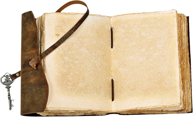 cuero Compass Vintage Leather Journal Antique Handmade Bound Journal with Deckle Edge Paper Diary Leather Sketchbook Drawing Journal Notebook Great Gift Men & Women (Caramel Brown, 11X8 Inch)