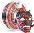 AMOLEN Silk PLA 3D Printer Filament, Shiny Multicolor Rainbow PLA Filament 1.75mm, Fast Color Change PLA 3D Printing Filament for Most FDM 3D Printer, Black Red Yellow, 1kg (2.2lbs)