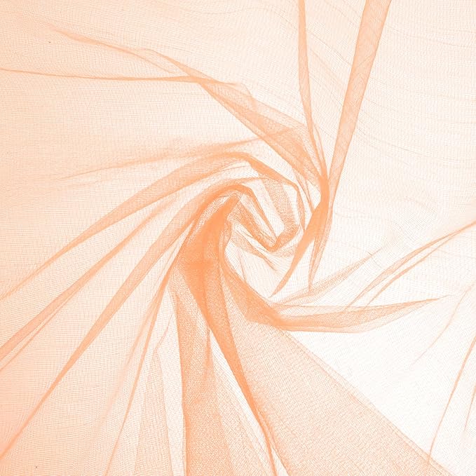 uxcell 19" by 5.5 Yard Tulle Fabric Backdrop Curtains for DIY Tutu Skirt Shower Decor Wedding Crafts Birthday Party Supplies, Orange
