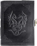 Handmade Leather Double Dragon Journal | Writing Notebook Diary | Bound Daily Notepad for Men & Women Unlined Paper Medium, Writing pad for Artist, Sketch