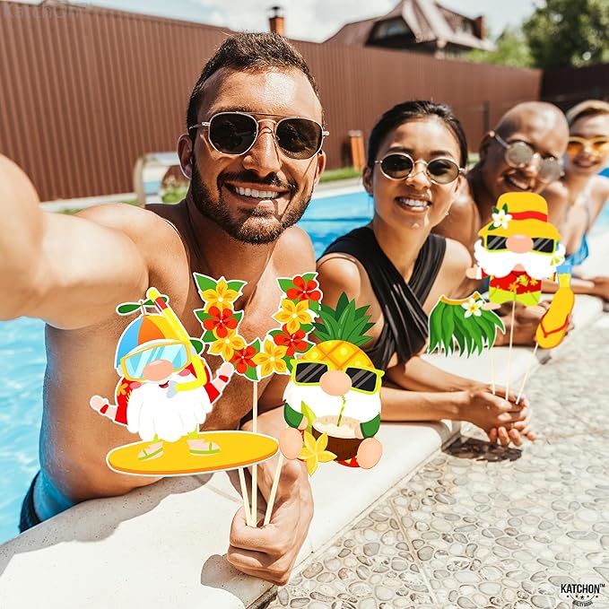 KatchOn, Hawaiian Luau Photo Booth Props - Pack of 22 | Luau Party Decorations | Hawaiian Photo Booth Props for Hawaiian Themed Party Decorations | Luau Photo Props for Hawaiian Party Decorations