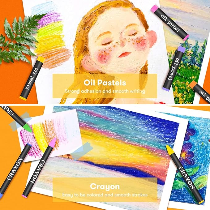 Art Supplies, 150-Pack Deluxe Wooden Art Set Crafts Drawing Painting Kit with 2 -Sketch Pads, 1-Coloring Book, Gift Box for Kids Adults Artist Beginners Teens Girls Boys 5 6 7 8 9 10 11 12