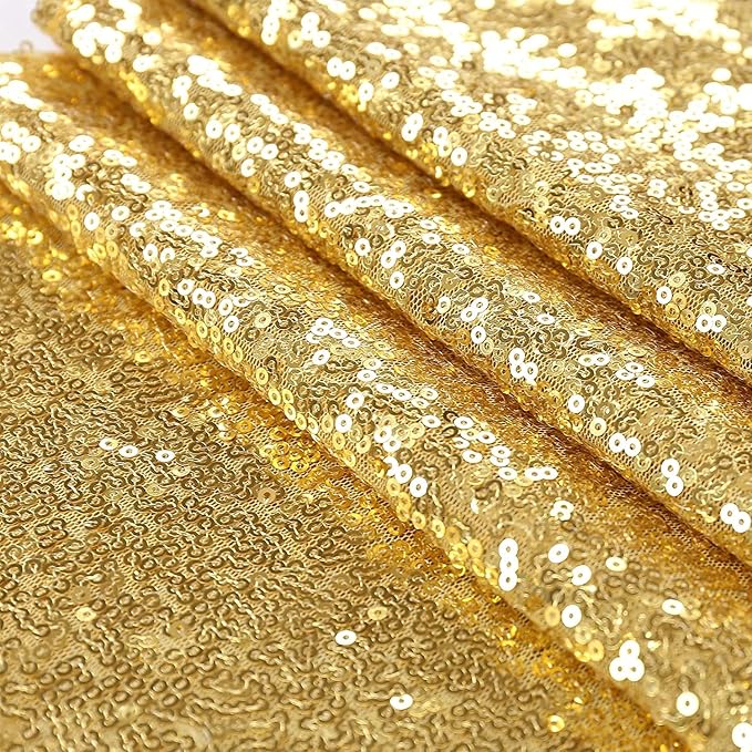 Gold Sequin Backdrop Curtains 4FT x 8FT 2 Panels Glitter Curtain Backdrop Sparkly Photography Background Drapes for Wedding Bridal Shower Christmas Festival Birthday