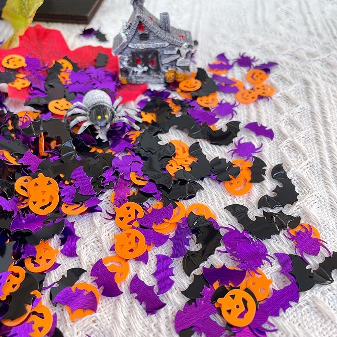Halloween Confetti Glitter,Confetti Sprinkles Bats Spider Glitter Pumpkin Glitter Table Scatter for Halloween Table Decorations 60g
