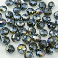 100pcs 8mm Crystal Glass Beads for Crafts Faceted Rondelle Glass Beads for Jewelry Making Crystal Spacer Beads for Necklaces Bracelets Earrings DIY Craft(Gray AB)