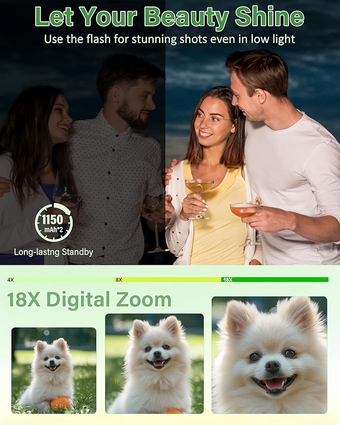 5K Digital Camera for Photography, 75MP WiFi Vlogging Camera for YouTube with 3" 180° Flip Screen, 18X Zoom UHD Autofocus Video Camara with 32GB SD Card