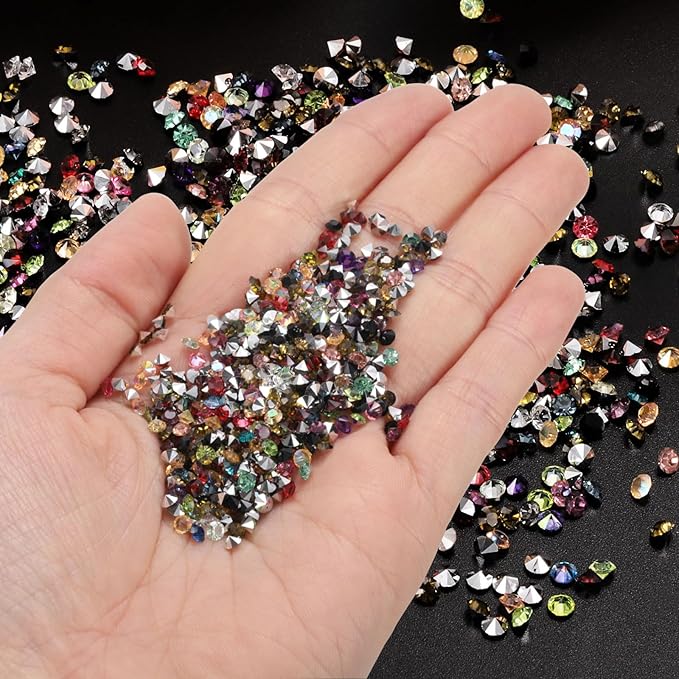 PATIKIL 14000Pcs Wedding Table Scatter Confetti Crystals 3mm Acrylic Diamonds Vase Fillers Gems for Table Centerpiece Decorations Bridal Shower Party, Olive Green AB