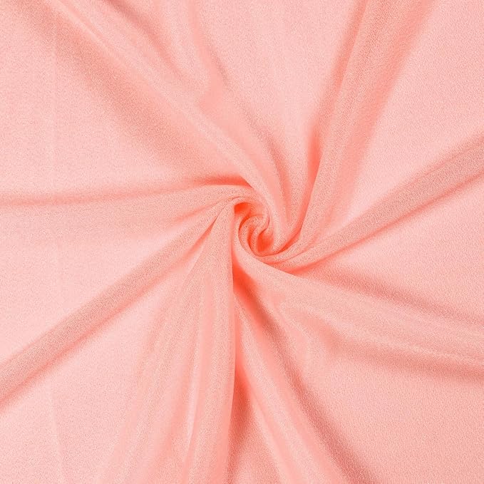 VDS Pack of 1 Panel (30 Inch X 30 Feet) Wedding Arch Draping Fabric Sheer Chiffon Fabric Drapery for Wedding Ceremony Reception Swag Backdrop Canopy Chuppah ARBO Altars Decoration (Peach)