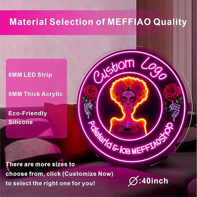 Custom Neon Sign, Personalized LoGo Neon Sign Customizable for Business, UV Bar Salon Beauty Studio Light Up Sign, LED Neon Name Sign Suitable for Wall Decoration