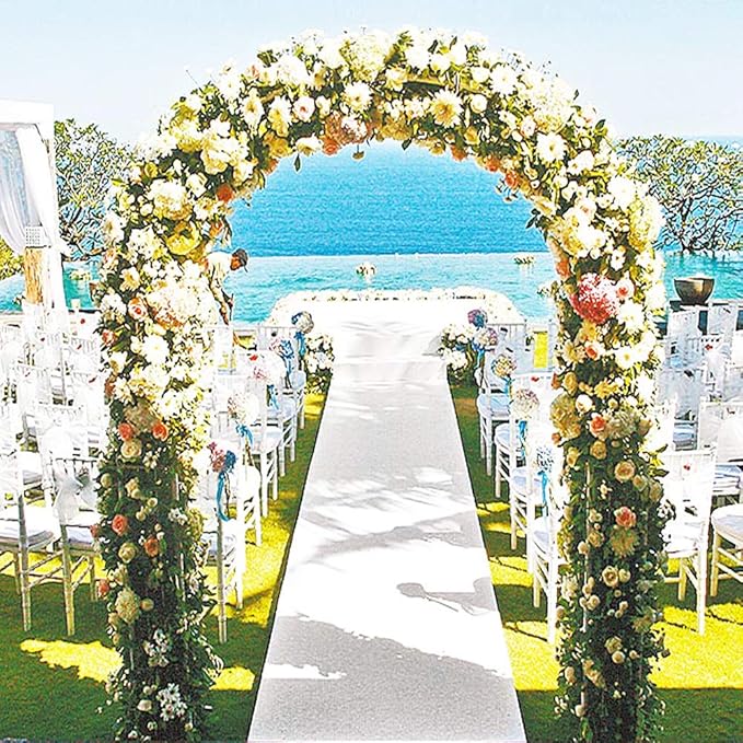 Metal Garden Arbor Wedding Arch 76.8 Inch H x 90.5 Inch W \94.5 Inch H x 55 Inch W Assemble Freely 2 Sizes for Various Climbing Plant Roses Vines Bridal Party Decoration Pergola Arbor (Black)