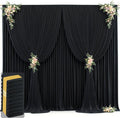 50ft x 12ft Black Backdrop Curtains Wrinkle Free Backdrop Curtain for Wedding Parties Black Fabric Backdrops Drapes Back Drop Cloth Bridal Shower Stage Curtains Wedding Decorations for Reception