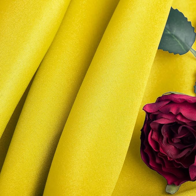 Ascoza 2pack 90 Inch Yellow Round Tablecloth in Washable Polyester Fabric for Wedding/Banquet/Restaurant/Parties