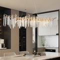 YUYI Modern Crystal Chandelier, 71" Gold Rectangular Chandeliers for Dining Room, Large Tree Branch Chandelier Luxury Ceiling Light Fixture for Living Room, Kitchen Island, Foyer, 5 Year Warranty