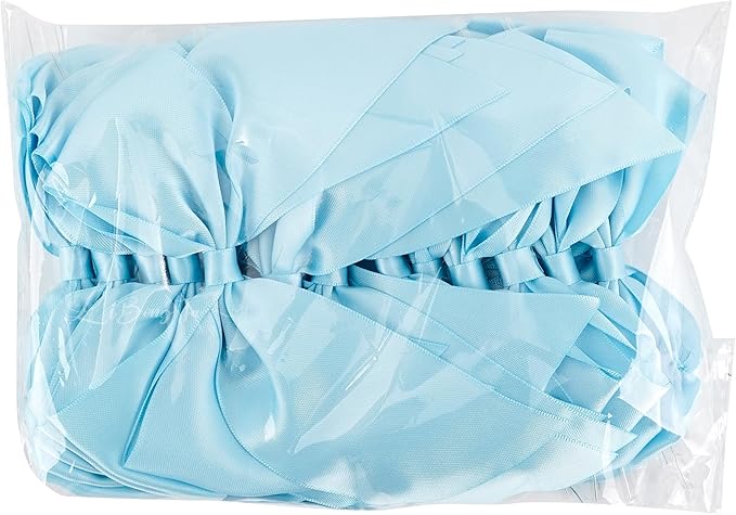 5'' Blue Bow Party Decorations Satin Bows, Twist Tie Bows for Treat Bags, Cake Pops, Pre-Tied Bow Premade Ribbon Bows for Crafts, Holiday Bows for Gift Wrapping, Wedding Decor-24 Counts