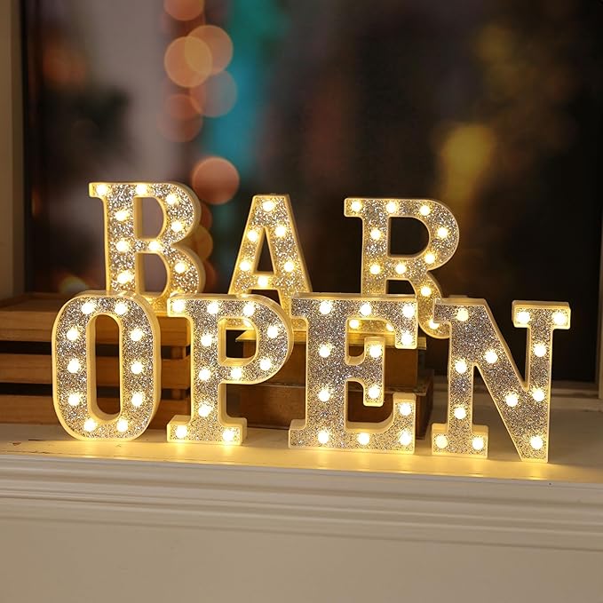 Light Up Letters - Marquee Light Signs for Table Decorations, Prom, Events, or Engagement Parties - Featuring Alphabet & Number Lighted Letters