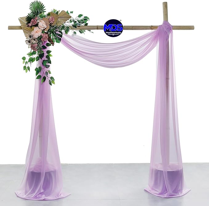 MDS Halloween Chiffon Draping Fabric - 2 Panel, 30" Wide x 100ft Long - Sheer Spooky Arbor & Canopy Drapery for Haunted House Backdrops, Party Ceilings, DIY Costumes & Themed Events - Orchid