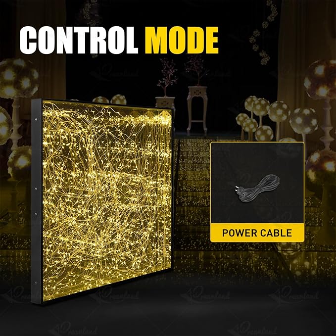 3D Mirror Gold Led Dance Floor Nightclub Decoration with Flight Case Wedding Party Dancing Floor 50x50cm Per Panel 25pcs