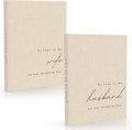 Wedding Vow Books His and Hers - 2 Pack Personalized His & Hers Book - Linen Hardcover Bride and Groom Notebook for Ceremony Vows - Bookmark & Lined Pages - Renewal & Wedding Must Haves