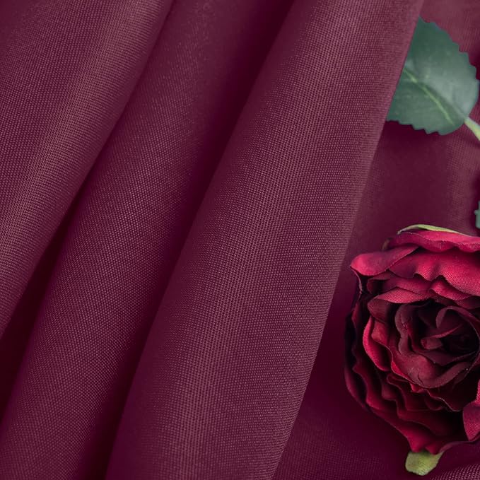 Ascoza 2pack 90x132 Inch Burgundy Rectangular Tablecloth 6 Feet Table Cloth in Polyester Fabric for Wedding/Banquet/Restaurant/Parties