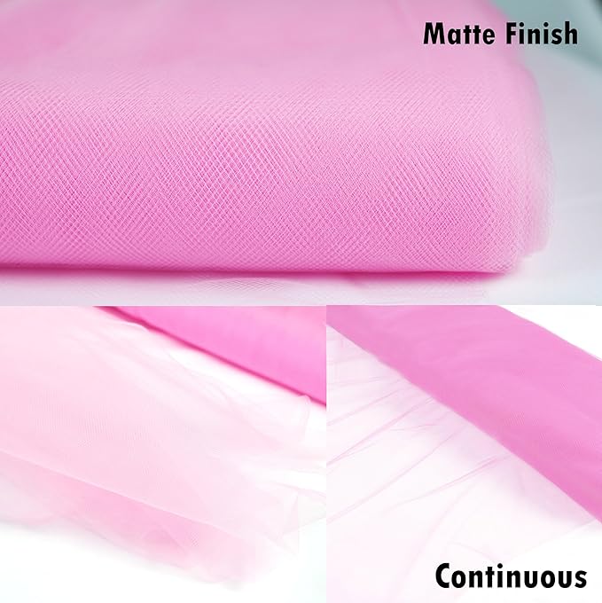 Craft And Party, Light Pink Fabric Tulle Roll 54 Inch by 40 Yards (120 ft) Fabric Tulle Bolt for DIY Tutu Skirt, Wedding and Decoration (Light Pink)