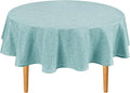 Hiasan Round Tablecloth 30 Inch Linen - Wrinkle and Stain Resistant Washable Polyester Fabric Table Cloth for Dining Room Kitchen Party, Aqua