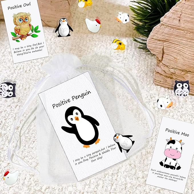 50 Set Employee Appreciation Gifts Bulk for Thank You Staff Back to School Student Teacher Coworker Nurse Pocket Gifts End of Year Student Gift Animal Pun Inspirational Note Cards Office Favors