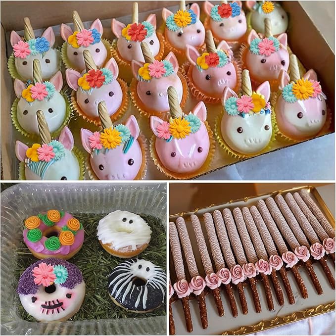 2 Pcs Flower Silicone Molds, Fondant Cake Flower Mold Silicone Polymer Clay Molds Daisy Rose Clay Mold for Cupcake DIY Crafts Cake Decoration