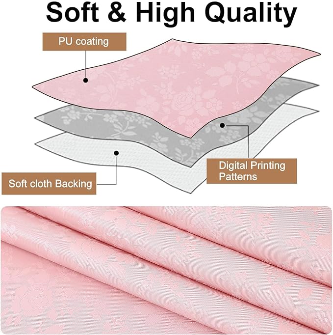 Smiry Rectangle Table Cloth, Waterproof Heavy Duty Vinyl Tablecloths, Wipeable Washable Table Cover for Kitchen and Dining Room (Pink, 60" X 102")