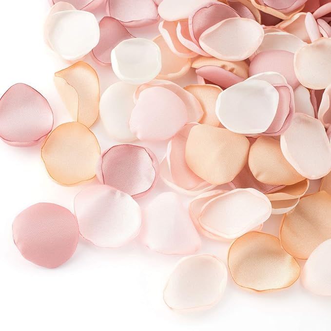 Ling's Moment Rose Petals, Silk Flower Petals for Wedding/Aisle/Flower Girl Baskets/Table Centerpiece Décor,etc.Pink Gold 200pcs