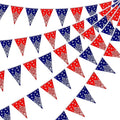 Frienda 6 Pack Western Cowboy Party Decorations Bandana Pennant Banner Christmas Wild West Rodeo Decor Red and Blue Country Decorations for Cowboy Themed Party Decoration, 9.8 Feet