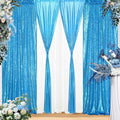 Eternal Beauty 4 PCS Sequin Backdrop Curtain, Sequin Wedding Backdrop for Christmas Party, Birthday (Turquosie 2FTx8FT)