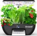 Hydroponics Growing System Kit, 17 Pods Herb Garden with 102 28W Full-Spectrum Grow Lights & 2 Fans, Indoor Garden with Water Pump, 10L Water Tank, Auto Timer, Height Adjustable (Black & White)