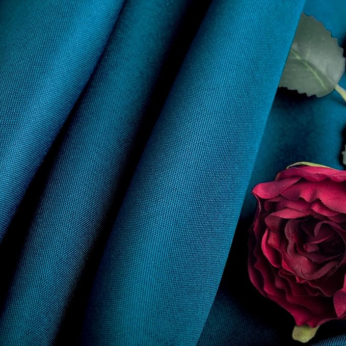 Ascoza 2pack 120 Inch Peacock Blue Round Tablecloth in Washable Polyester Fabric for Wedding/Banquet/Restaurant/Parties…