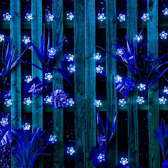 100 LED Light Up Flowers String Lights for Bedroom Romantic Decor, Plug in Fairy Cherry Blossom Tree Wall Hanging Indoor DIY Decorations for Christmas Easter Valentines Day Proposal Birthday
