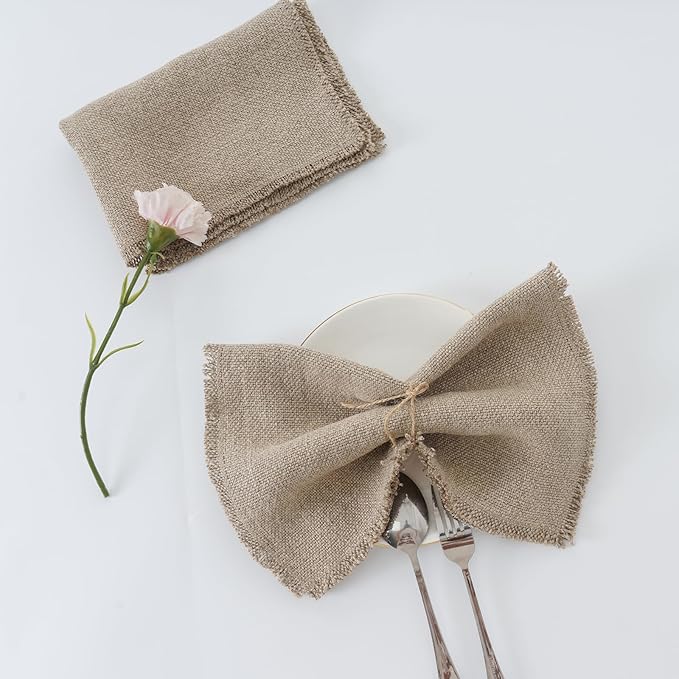 100% Pure Linen Table Runner 106 Inches Long-Super Thick Noble 14 x 106 Inch Cloth Dining Table Runner for Wedding, Parties, Everyday, Holidays (18 x 18 Inch Linen Napkins Set of 4)