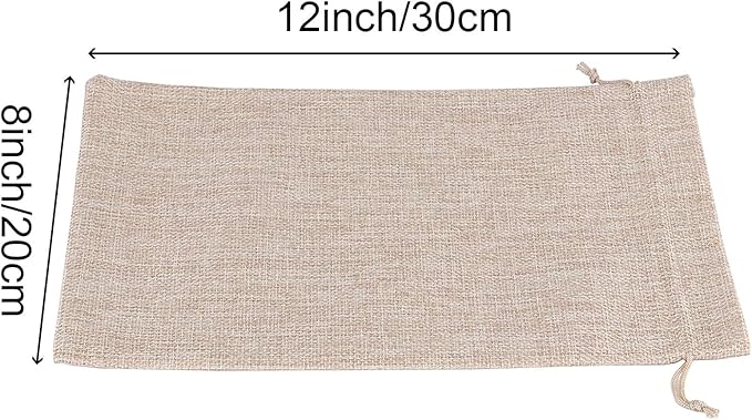 ZOENHOU 30 Packs 8 x 12 Inch Large Burlap Bags with Drawstring, Durable Jute Drawstring Bags, Dustproof Burlap Sacks for Favors Party DIY Craft