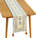 ISAENNE Designer Pale Yellow Elegant Linen Table Runner 71 Inches Long,French Floral Pattern Elegant Table Runners for Dining Tables,Thanksgiving,Kitchen Tables,Christmas,12"*71"-Estevan A