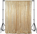ShiDianYi 8ft x 8ft Light Gold Sequin Backdrop, Wedding/Party Backdrop, Sparkling Photography Prop