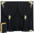 40ft x 12ft Black Backdrop Curtains Wrinkle Free Backdrop Curtain for Wedding Parties Black Fabric Backdrops Drapes Back Drop Cloth Bridal Shower Stage Curtains Wedding Decorations for Reception