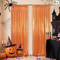 Poise3EHome 4Pcs 2Ft x 8Ft Orange Sequin Backdrop Curtains, Glitter Photography Background, Sequence Xmas Thanksgiving Backdrop (Orange, 4 pcs-2ftx8ft)