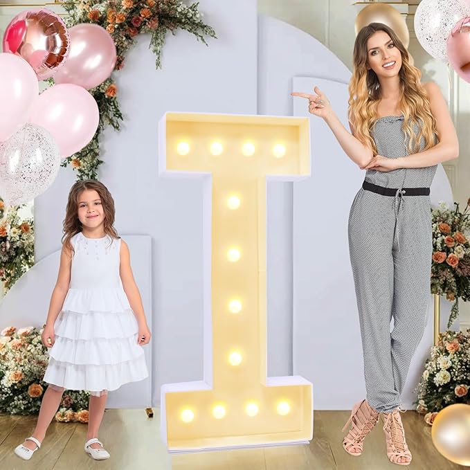 4ft Marquee for Letters I, Large Light up Letters, Multifunctional Large Marquee for Letters 4 Feet Tall for Party Decorations, Letter Balloons, Wedding Decor, Proposal Decorations (Letters I)