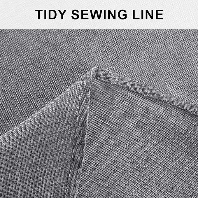 Hiasan Round Linen Tablecloth 50 Inch - Wrinkle and Stain Resistant Washable Polyester Fabric Table Cloth for Dining Room Kitchen Party, Grey