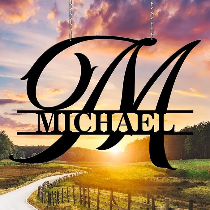 Custom Signs Outdoor Metal, Personalized Name Sign, Family Last Name Sign Home Decor, Initial Monogram Wall Metal Art, Customized Christmas Housewarming Wedding Gifts