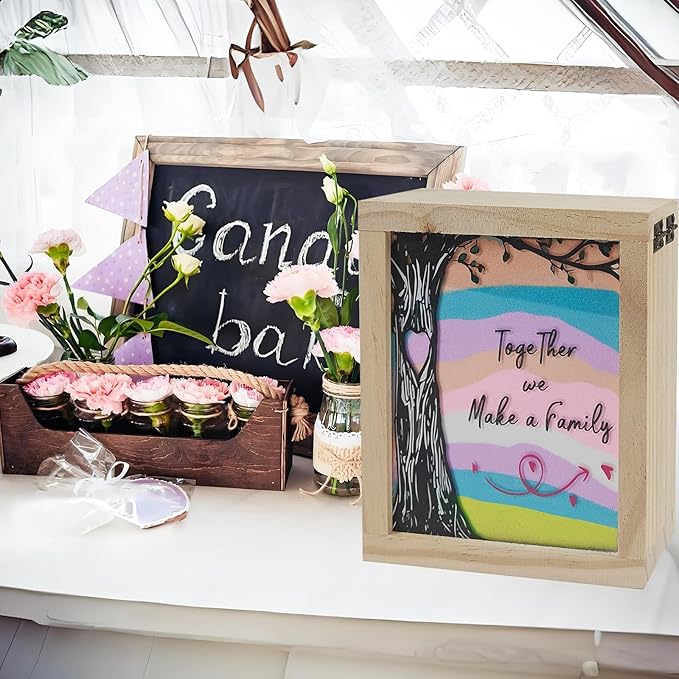 Wedding Unity Sand Ceremony Kit Sand Ceremony Kit for Weddingwith Wood Box 6 Vase 6 Unity for Weddings Bridal Party