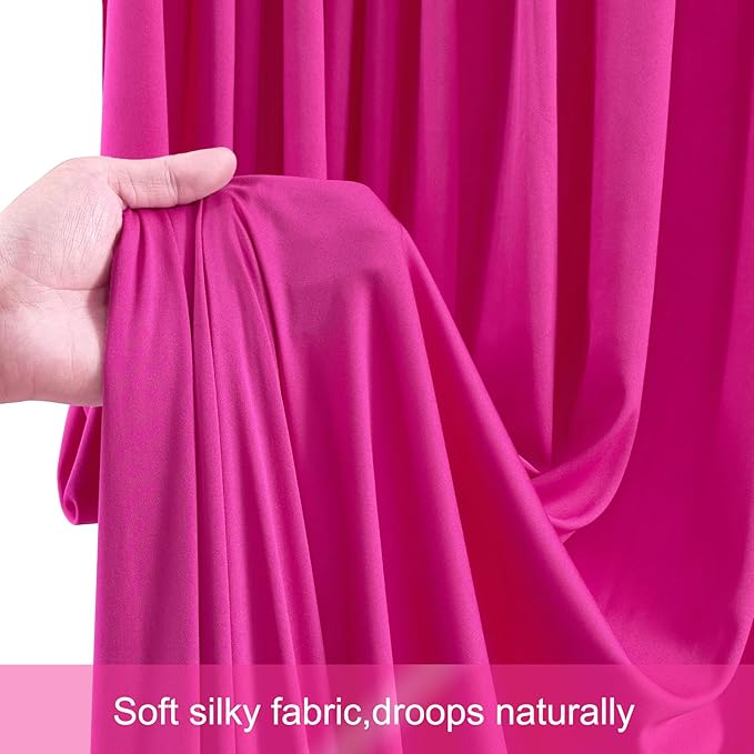 40ft x 12ft Hot Pink Backdrop Curtains Wrinkle Free Backdrop Curtain for Wedding Parties Pink Fabric Backdrops Drapes Back Drop Cloth Bridal Shower Stage Curtains Wedding Decorations for Reception