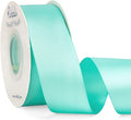 Ribbli Aqua Blue Double Faced Satin Ribbon,1-1/2” x Continuous 25 Yards,Use for Bows Bouquet,Gift Wrapping,Wedding Decoration