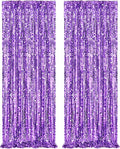 Backdrop Curtains 2 Packs 4x8FT Purple Party Theme Decoration Wedding Sequin Background