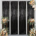 Juya Delight Black Sequin Backdrop Curtain,4PCS 2FTx8ft Glitter Backdrop Curtain for Party,Birthday,Christmas Wedding Decoration