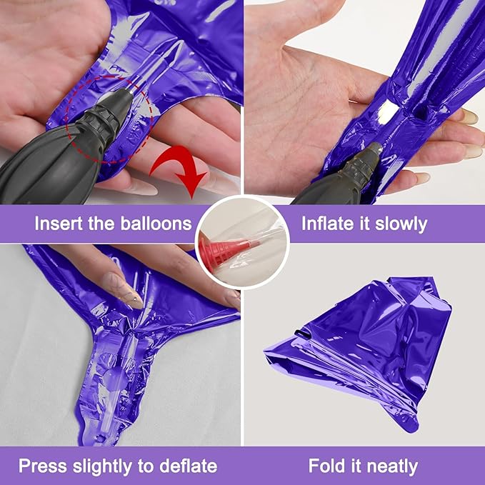 12Pcs Dark Purple Round Foil Balloons, 22" 15" 10" 4D Helium Ball Balloon, Metallic Purple Foil Balloon for Galaxy Birthday Graduation Wedding Anniversary New Year Eve Disco Prom Party Decorations